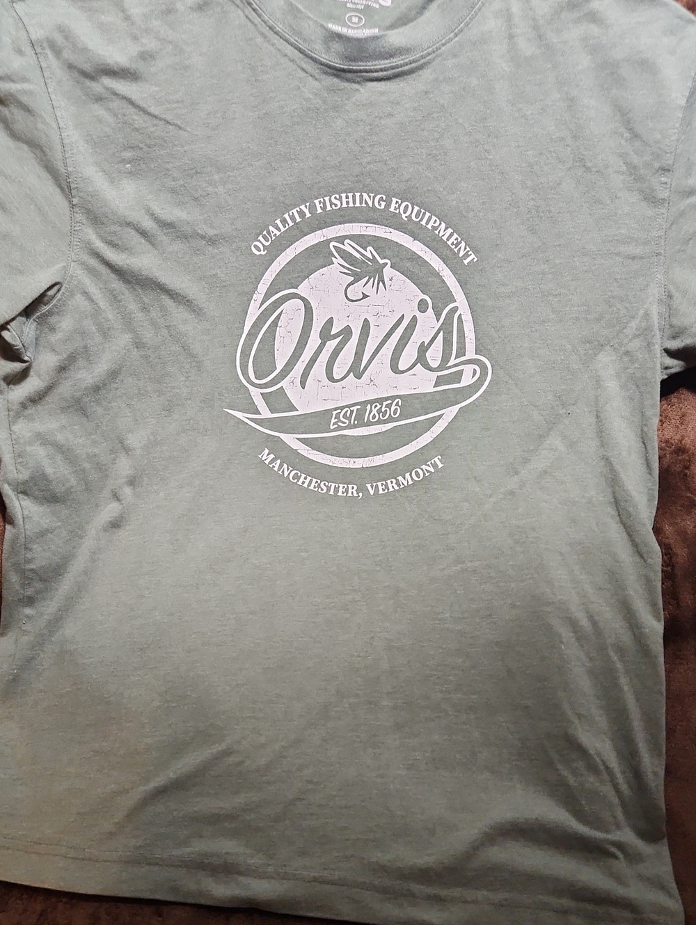 Orvis Sage Green Short Sleeve Logo Tee